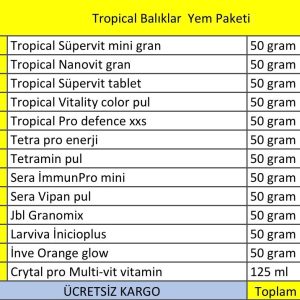 Tropical (küçük ırk) Yem Paketi