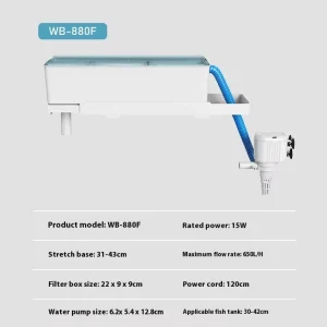 WaterBear 880F Akvaryum Tepe Filtre 15w 650 l/h