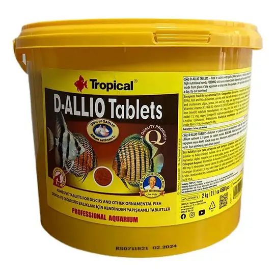 Tropical D-Allio Plus Sarımsaklı Tablet Yem 4500 Ad. Kova